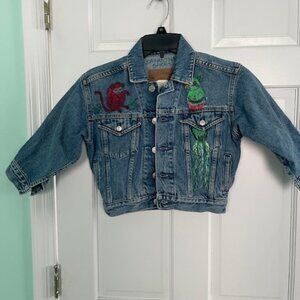 USED - Kids hand painted denim jacket